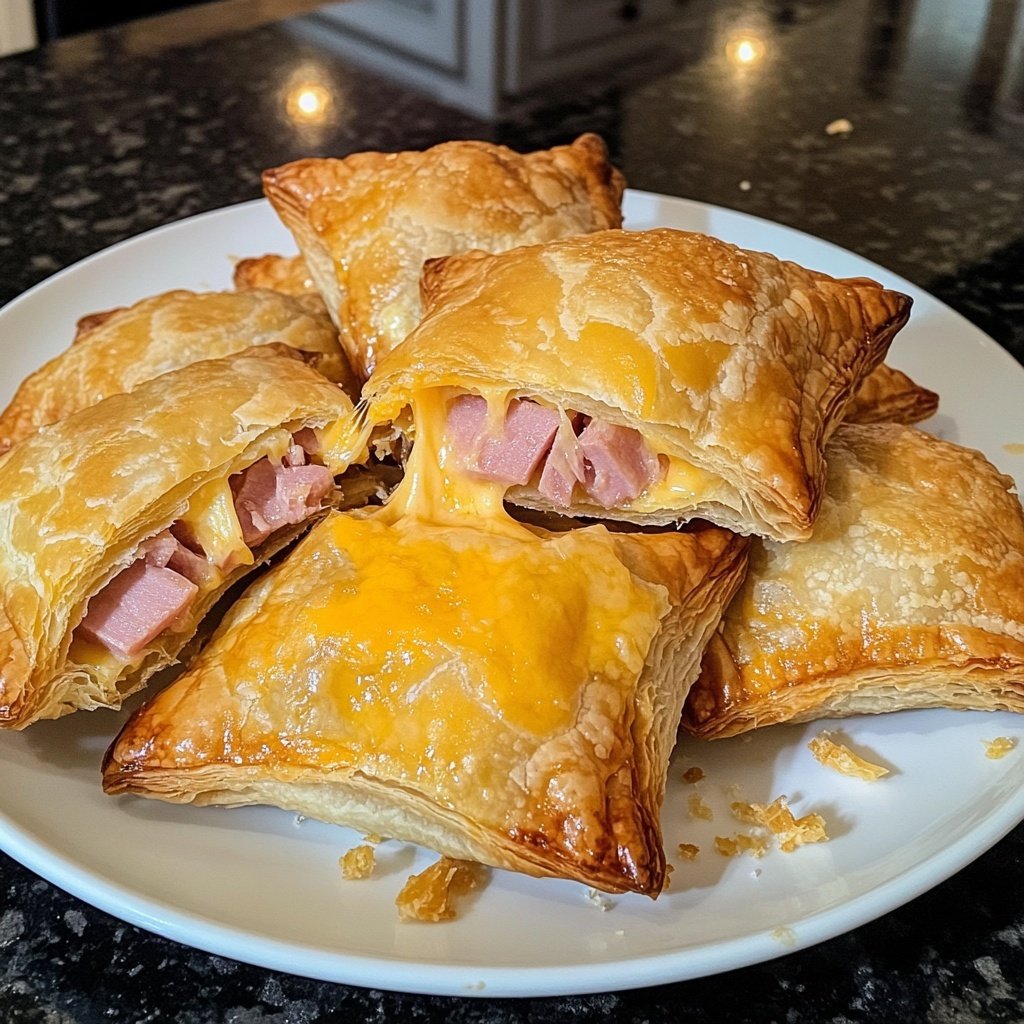 Ham and Cheese Puff Pastry Pockets