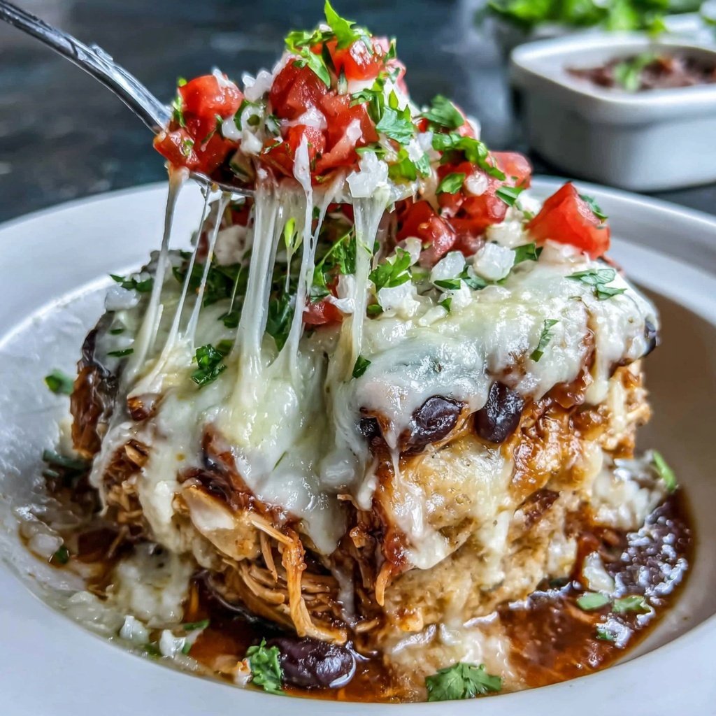 Shredded Chicken Burrito Casserole