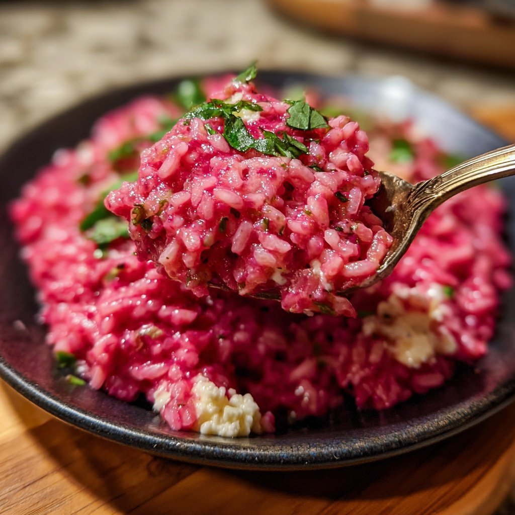Beet Risotto with Goat Cheese