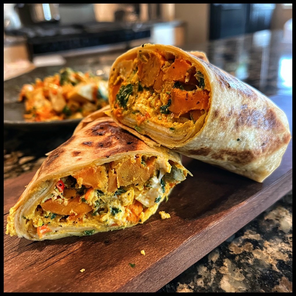 Healthy Lunch Roasted Sweet Potato Wraps
